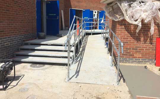 Large access ramps to commercial units in Chelmsford, Essex