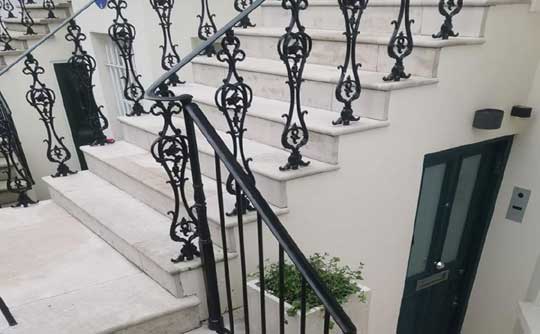 Cropped photo of decorative handrail extension works in West London