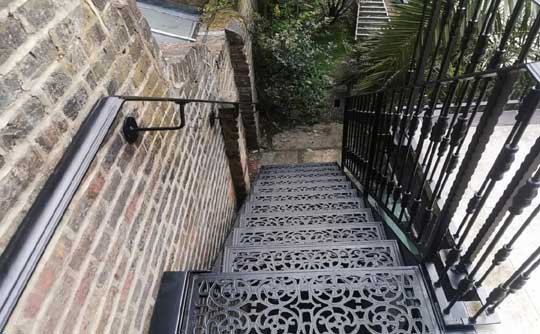 Decorative stair treads, handrail and balustrade in Kensington, London