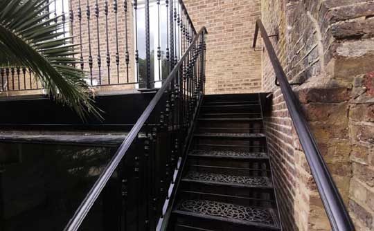Decorative balcony and staircase in Kensington, London