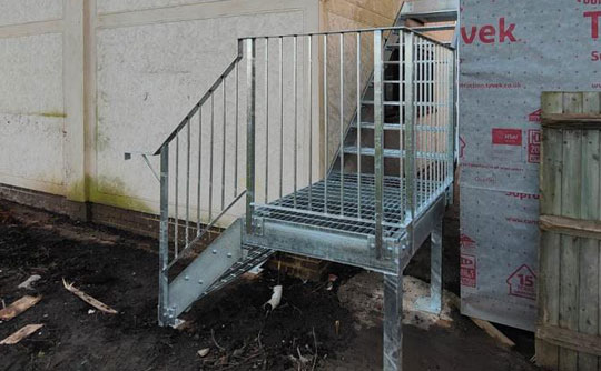Galvanised mild steel staircase to annex