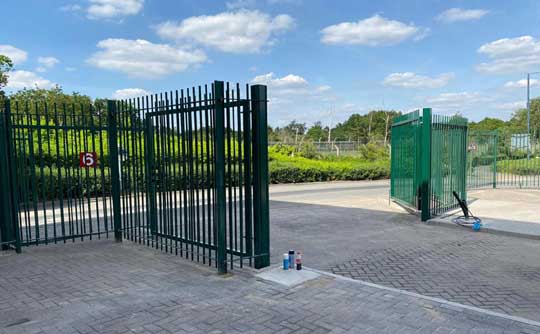 Site security gates for Royal Mail depot installed by Core4 Solutions