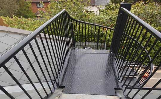 External restricted access spiral staircase and platform in Brentwood, Essex